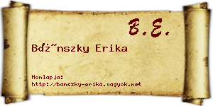 Bánszky Erika névjegykártya