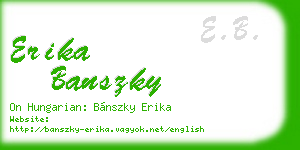 erika banszky business card